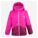 Detská lyžiarska hrejivá a nepremokavá bunda 100 ružová