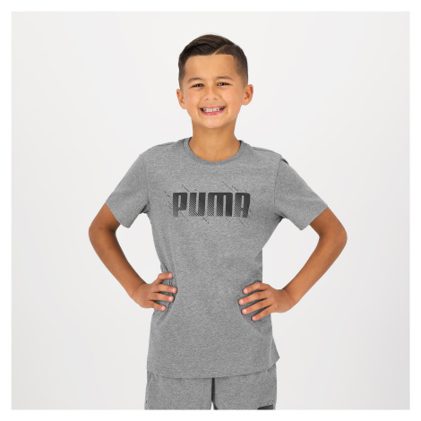 Detské bavlnené tričko Puma sivé s nápisom