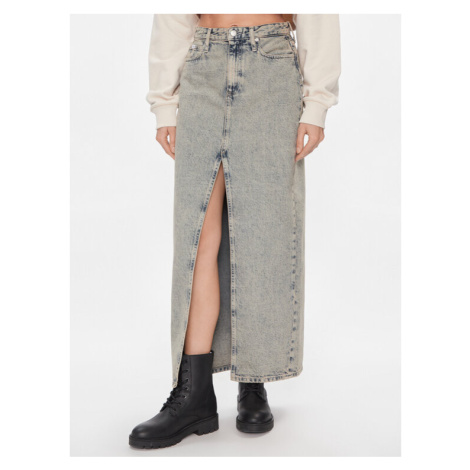 Calvin Klein Jeans Džínsová sukňa Front Split Maxi Denim Skirt J20J222869 Modrá Slim Fit