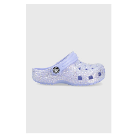 Detské šľapky Crocs fialová farba