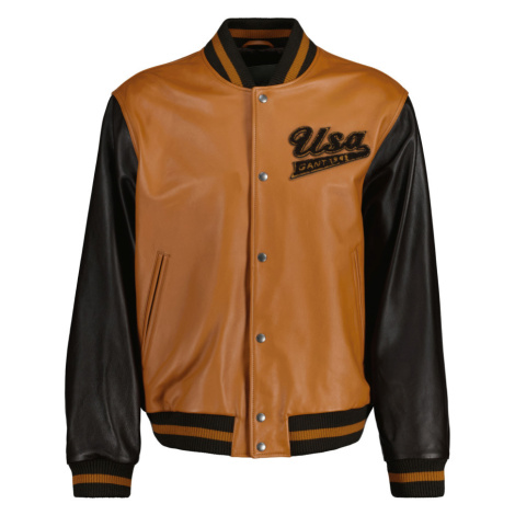 BUNDA GANT LEATHER VARSITY JACKET hnedá