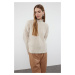 Trendyol Stone Soft Textured Basic Knitwear Sweater