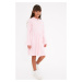 Trendyol Pink Sleeves Ruffle Detailed Girl Knitted Dress