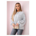 Wool sweater with decorative buttons gray