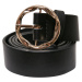 Small women's belt made of synthetic leather black