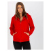 RUE PARIS red basic zippered hoodie