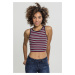 Women's Rib Stripe Cropped Top White/Navy/Fiery Red