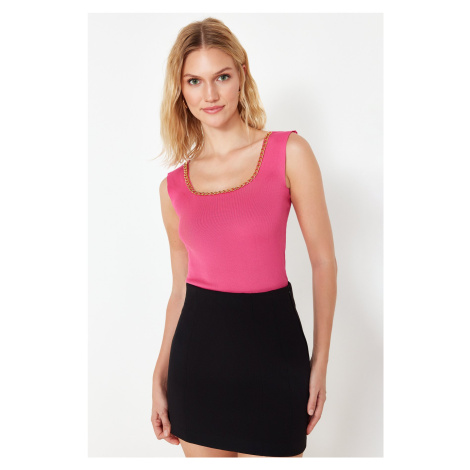 Trendyol Fuchsia Chain Detailed Knitwear Blouse