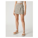 Koton Mini Shorts Skirt Metal Accessory Detail Patterned Viscose Detail.