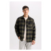 DEFACTO Regular Fit Polo Collar Plaid Flannel Long Sleeve Shirt