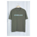 Trendyol Anthracite Oversize/Wide Cut More Sustainable Printed 100% Organic Cotton T-shirt