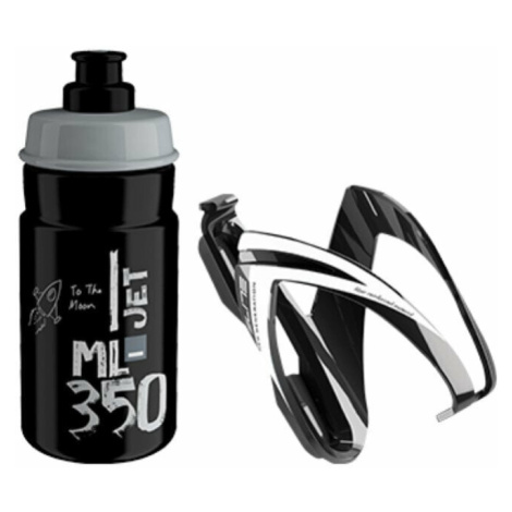 Elite Cycling CEO Bottle Cage + Jet Bottle Kit Black Glossy/Black Grey 350 ml Cyklistická fľaša