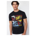 Trendyol Black Car Printed Oversize/Wide Cut T-Shirt