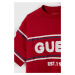 Detské bavlnené tričko Guess červená farba