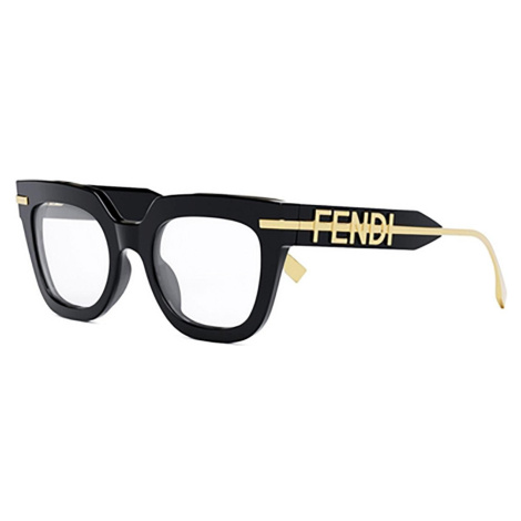 FENDI Fendigraphy Black Rectangular Eyeglasses - ONE SIZE (50)