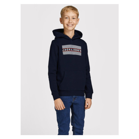 Jack&Jones Junior Mikina Corp Logo 12152841 Tmavomodrá Regular Fit