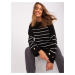 Black women's oversize striped sweater