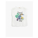 Koton Parrot Stamp Sequin Embroidered T-Shirt Window Detail Sleeveless