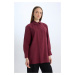 DEFACTO Relax Fit Modal Basic Plain Long Sleeve Shirt Tunic