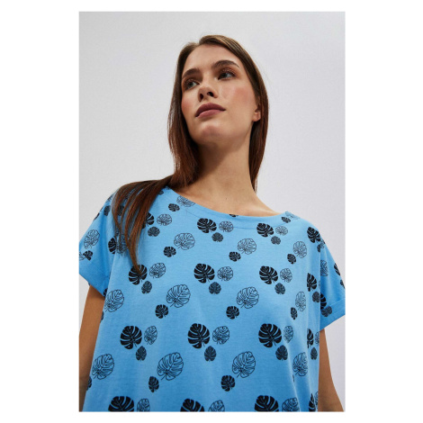 WOMEN'S T-SHIRT L-TS-4021 L.Blue Moodo