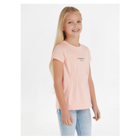 Svetloružové dievčenské tričko Calvin Klein Jeans