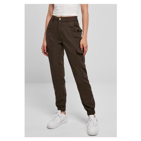 Women's high-waisted cargo pants brown Urban Classics