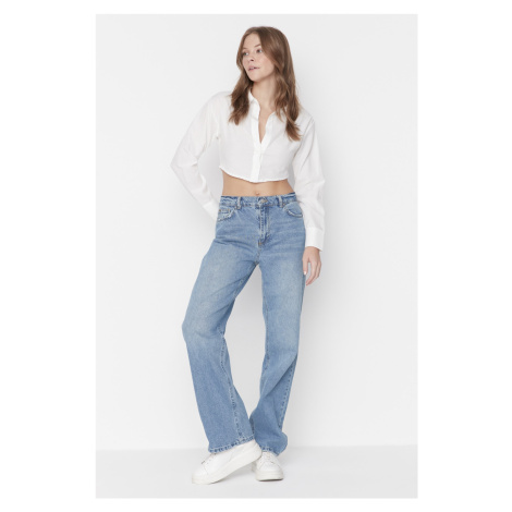 Trendyol Blue Low Waist Wide Leg Jeans