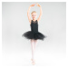 Dievčenský baletný trikot z dvojitého materiálu čierny