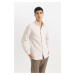 DEFACTO Slim Fit Slim Cut Polo Collar Honeycomb Textured Long Sleeve Long Sleeve Shirt