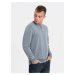 Ombre Washed men's sweatshirt with decorative stitching at the neckline - light blue