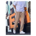 63521 Dewberry Elastic Waist Mens Baggy Pants-BEIGE