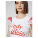 Influencer Tričko 'Lady Boss'  červená / biela