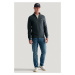 SVETER GANT TEXTURED COTTON H-ZIP ANTRACIT MELANGE