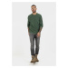 Sveter Camel Active Pullover Crewneck Check Pine Olive