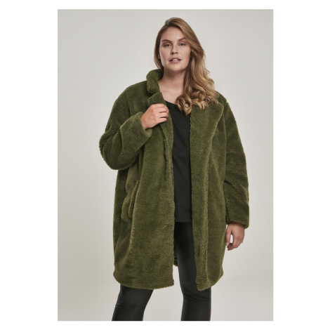Women's Oversized Sherpa Coat Olive Urban Classics