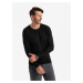 Ombre Classic men's sweater with round neckline - black