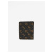 Tmavo hnedá pánska vzorovaná kožená peňaženka Guess Vezzola