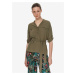 Khaki women's blouse with tie at the waist TOP SECRET - Women