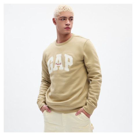 Mikina GAP Crewneck Logo Sweatshirt Khaki