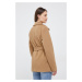 Vlnený kabát Calvin Klein hnedá farba, prechodná,