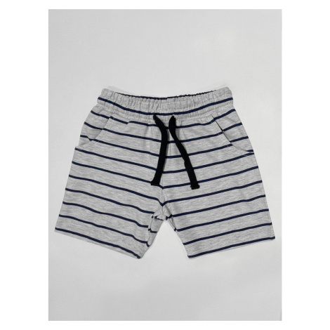 Denokids Basic Boys' Striped Gray Shorts