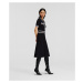 Šaty Karl Lagerfeld S Slv Knit Dress Čierna