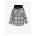 Koton Hooded Lumberjack Shirt with Flap Double Pockets Soft Texture