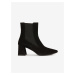 Black Womens Suede Heeled Ankle Boots Geox Giselda - Women