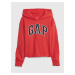 Červená dievčenská mikina logo GAP s kapucňou