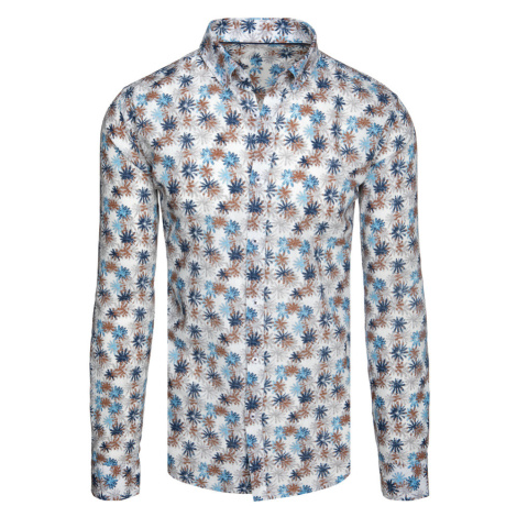 Košeľa pánska biela s kvetmi Dstreet DX2646