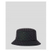 Klobúk Karl Lagerfeld K/Monogram Refl Rev Bucket Hat Čierna