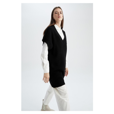 DEFACTO Relax Fit V-Neck Long Knitwear V-Neck Sweater