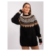 Classic black sweater with stand-up collar from RUE PARIS