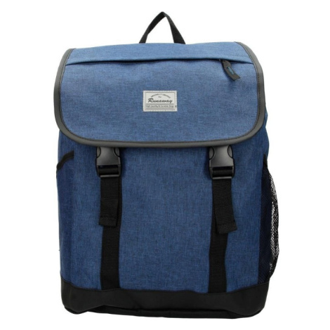 Run Away Modrý objemný batoh do školy „Back to school“ 12L